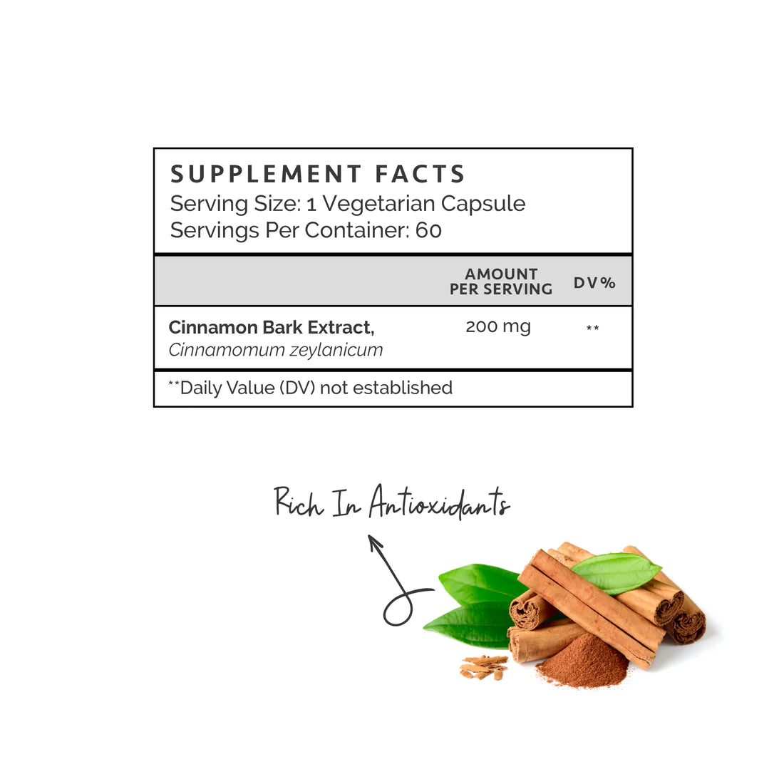 Natural cinnamon Supplement Facts